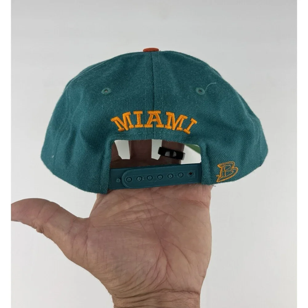 Vintage 90s DAN MARINO Miami Dolphins Snapback Hat Football Teal Team NFL Rare!